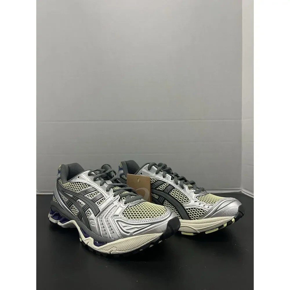 Asics Gel Kayano 14 Soft Yellow Silver Blue 1203A740 750 Size 9 Men Mesh Shoe